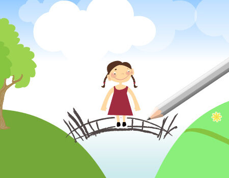 dziewczynka na mostku