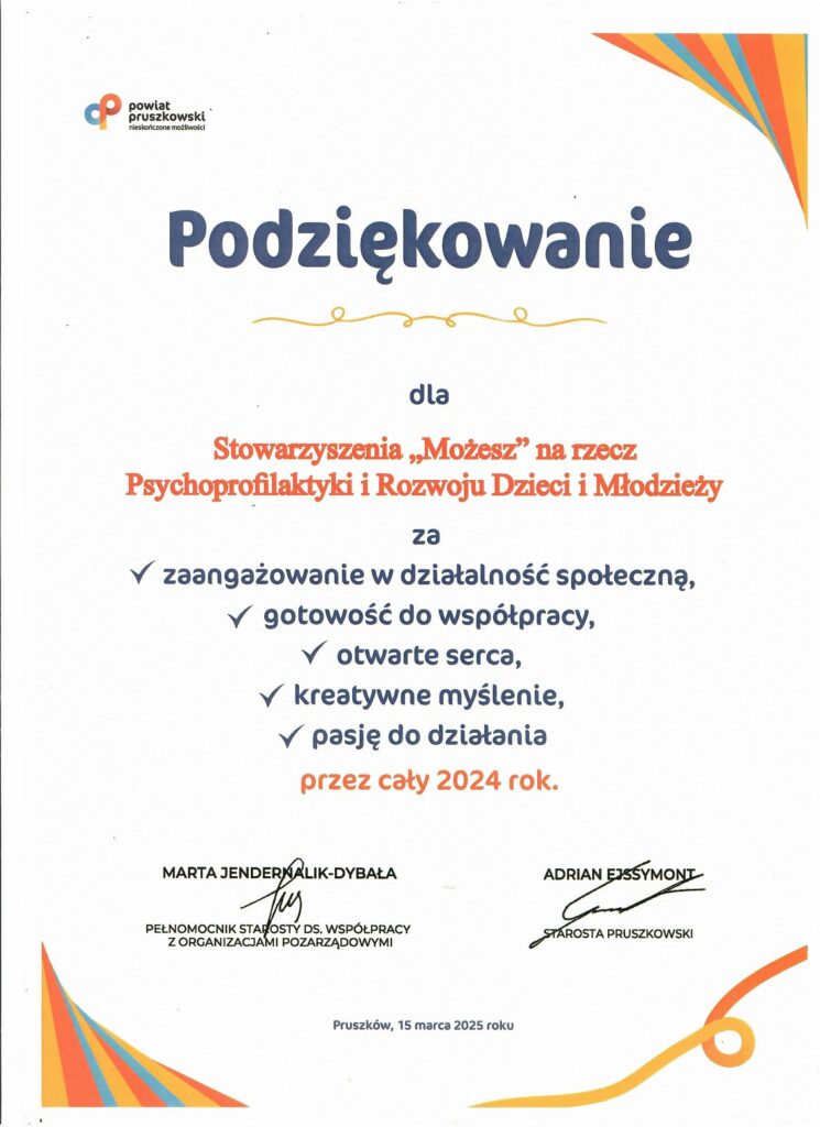 Podziękowanie od Starostwa Pruszkowskiego